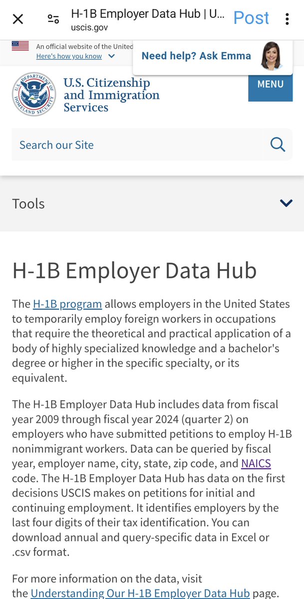 H-1B Public Data Hub dathttps://www.uscis.gov/tools/reports-and-studies/h-1b-employer-data-hub g.page/letushandle visainfo@immigrate2.us #workvisausa #h1blottery #H1B #USImmigration #h1bcap #immigration #immigrate2us #globalmobility #layoff #changeofstatus #yes #dontgiveup