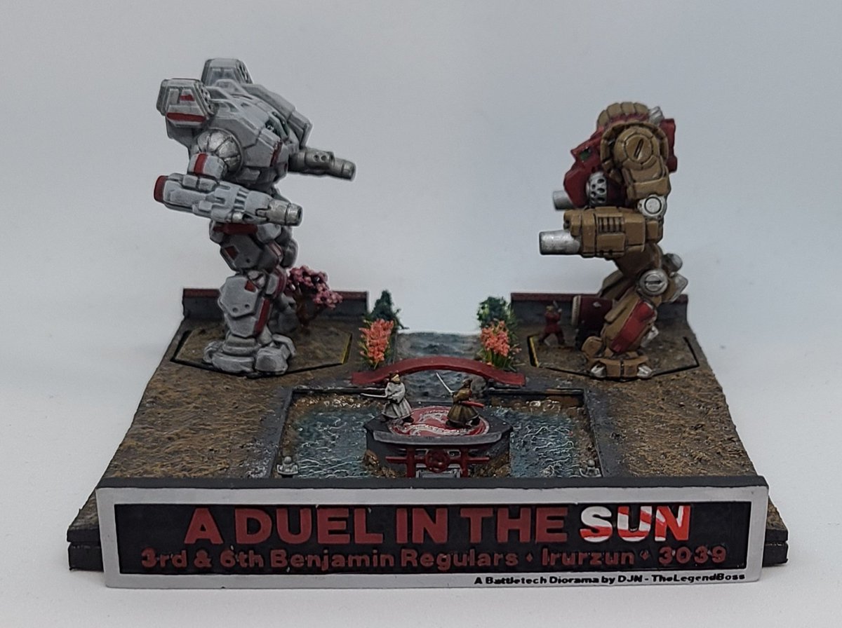 DJ_at_InkTree's tweet photo. Completed my newest #Battletech dioramas with @catalystgamelab minis: "A Duel in the Sun"

Unlike my other dioramas this one is for sale as I am in-between jobs currently after my boss refused to pay me for several months of work: https://t.co/PP1lqjtyxC https://t.co/8cH2Z49tha