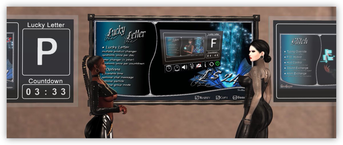 SusannDeCuir's tweet photo. New Release von DaeSigns: *DS* Lucky Letter
More Infos: https://t.co/Db7HrFdPDE
#SecondLife #Shoptipp #Virtuell #DaemonikaNightfire #LuckyLetter https://t.co/GVba2YmtSi
