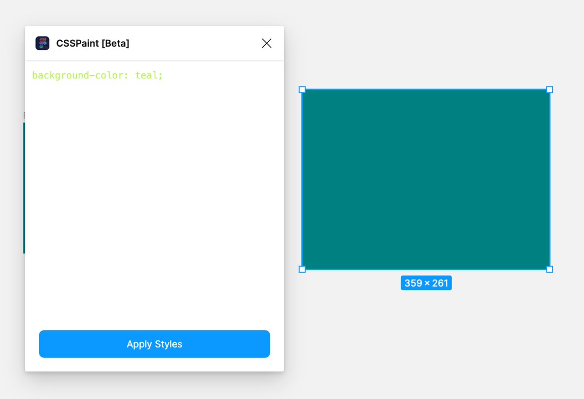 CSSPaint —— 用 CSS 编辑样式的 Figma 插件

链接：figma.com/community/plug…

能在 Fimga 里用 CSS 语法改变设计稿的样式，不过目前还是 Beta 版，对 CSS 语法支持不是很全。