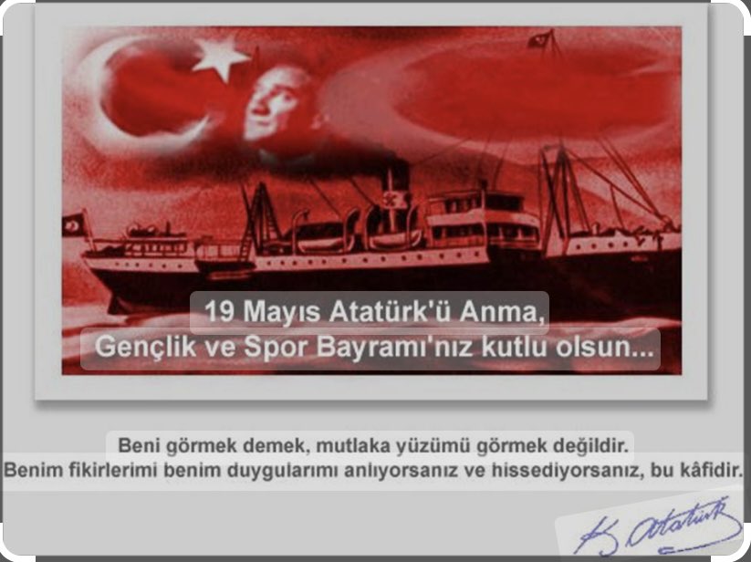19 Mayıs Atatürk’ü anma Gençlik ve spor bayramımız kutlu olsun