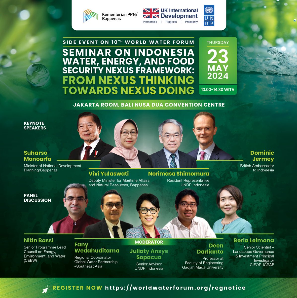 @Ansye_Sopacua @officialinews_ Join us in Bali on the 23rd of May to gain valuable insights from our distinguished speakers! #WWF #NoManels @UNDPClimate