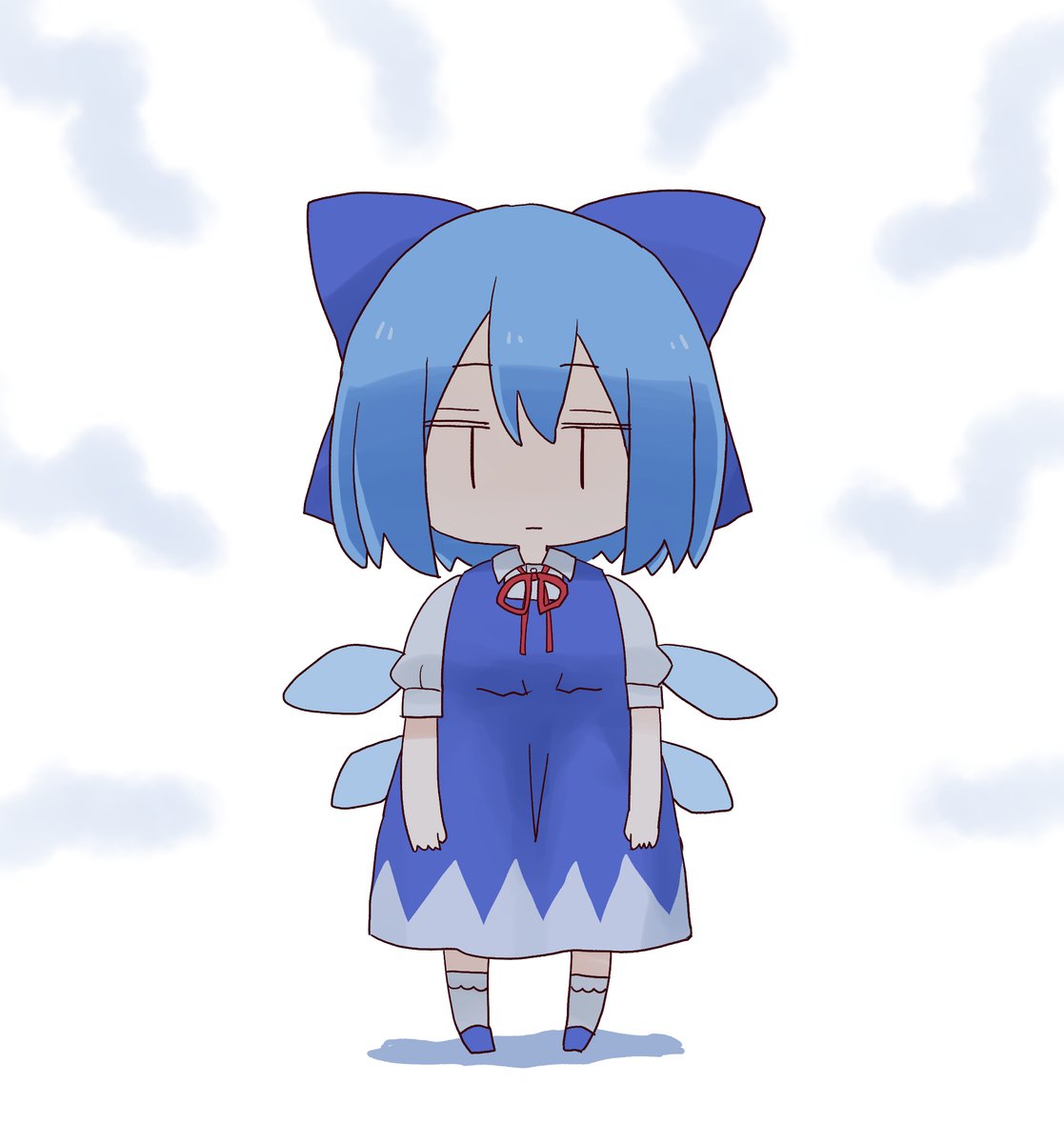 cirno 1girl solo short hair simple background shirt white background dress  illustration images