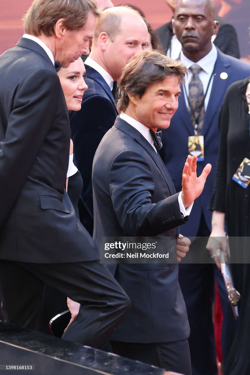 #OTD 2 years ago. The Duke and Duchess of Cambridge met with actor Tom Cruise during the 'Top Gun: Maverick' Royal Film Performance at the Odeon Leicester Square on May 19, 2022 in London.