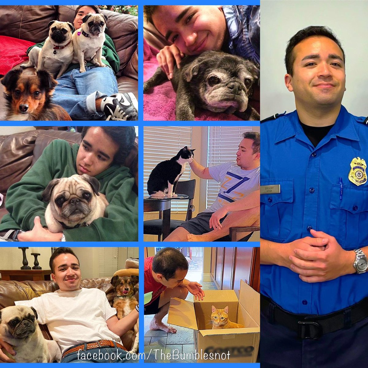The Bumbleland Birthday Week continues as we wish the happiest of birthdays to The Young Navy Vet (now a TSA officer)! He's loved animals all his life... especially The Bunch.. and we love him so very much. Have the best day ever! 💙💙💙✈️🎉 #birthdayman #happybirthday #weloveyou