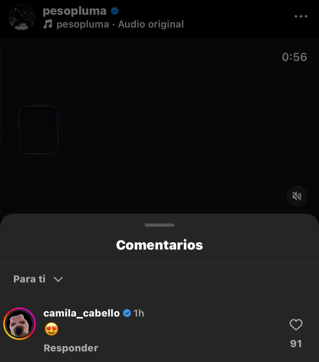 Camila Cabello vía comentarios de Instagram.