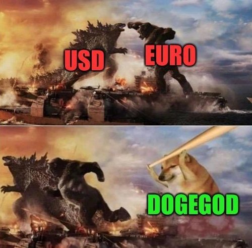 With the debasement of currency. DogeGod holders up. And earn Dogecoin 🤛 $DGOD $CZUsd $bnb $doge DogeGod.io