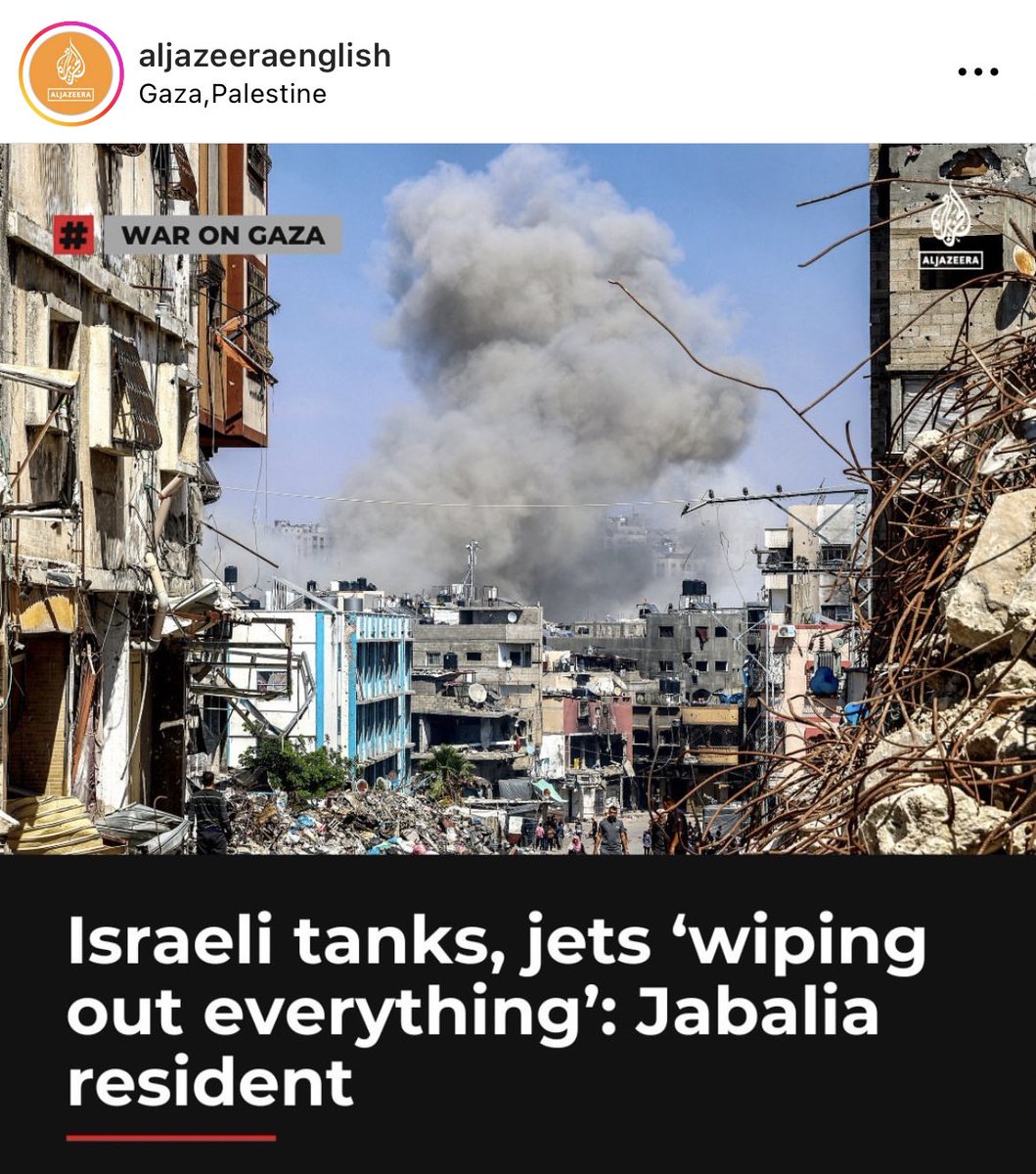 This is why we despise Israel, nothing to do with antisemitism. Ayman Rajab, a resident of western Jabalia in central Gaza, said that #Israel's increasing attacks on the city are decimating the civilian infrastructure while the world looks on. 'Israel's focus is Jabalia now.