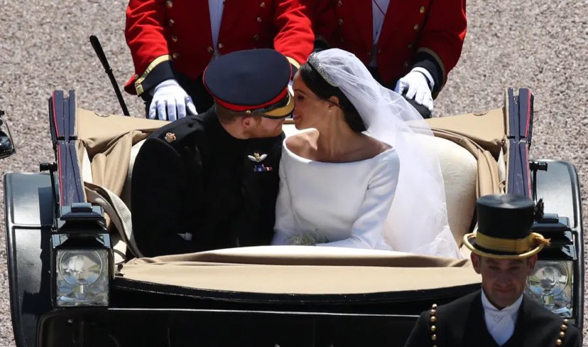 They said only one kiss at the entrance of the church and Prince Harry said that is not enough I fear. Happy 6th Sussex Anniversary.