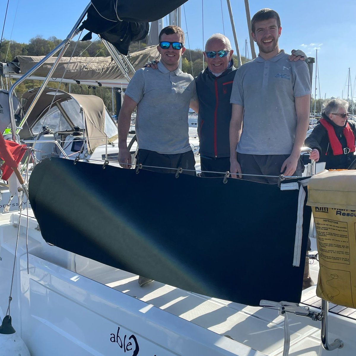 Another able2sail community supporter is onboard and has committed to keep the a2s yacht sparkling clean during the summer season.  

Adam Johnston, on left,  owner of  AJ Yacht Detailing Ltd  based at <a href="/KipMarina/">KipMarina</a> is happy to support the charity with a monthly wash Thanks guys!