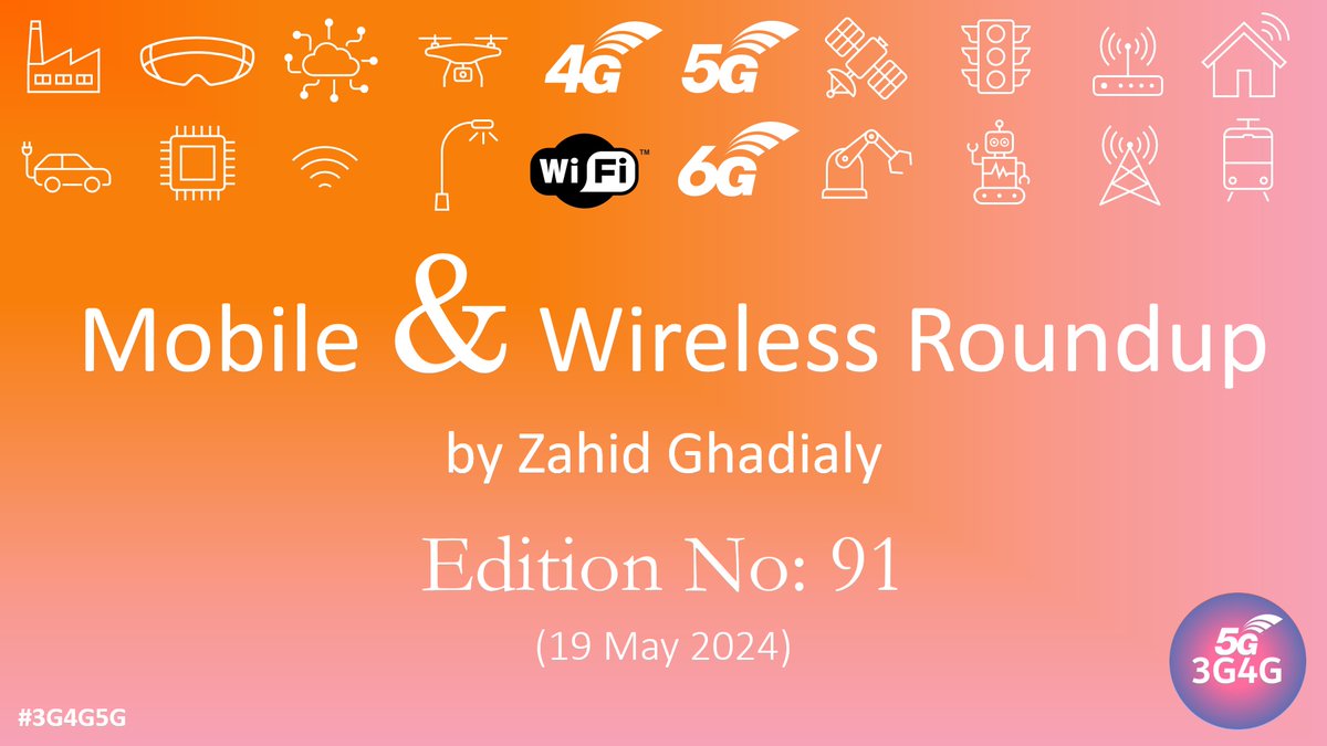 Published Mobile & Wireless Roundup No. 91. It's a summary of my posts and others news that caught my attention in the last week or so. If you find them useful, please comment, like and share. linkedin.com/pulse/mobile-w… #3G4G5G #6G #5G #FWA #3GPP #OpenRAN #ORAN #RIC #AIML