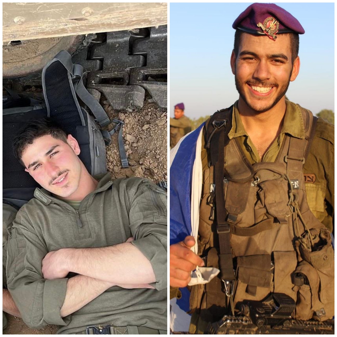 Today, we lost two IDF heroes in southern Gaza: Sgt. Nachman Meir Haim Vaknin, 20 years old. Sgt. Noam Bittan, 20 years old. May they rest in peace