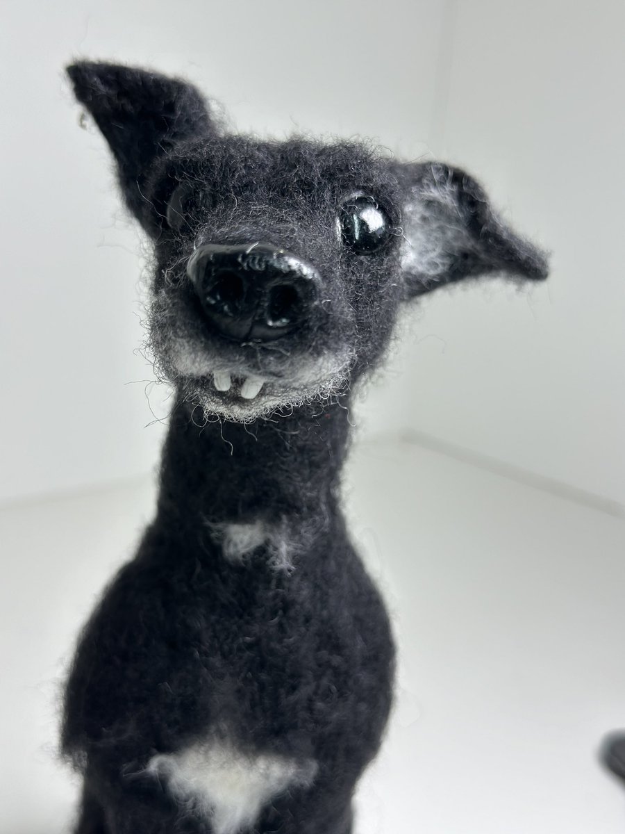 Needle felted Whippet and his lovely goofy smile