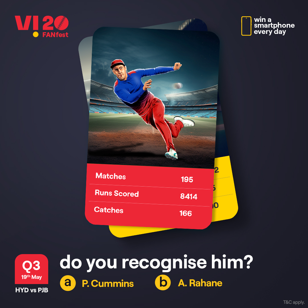 A challenge that separates the cricket experts from the rest. Identify this player and you stand a chance to win a smartphone every day. 1. Follow our page 2. ⁠Comment the right answers with #Vi20FANfest #ChallengeAlert #WinPrizes #Quiz #Challenge #ParticipateAndWin #HYDvsPJB