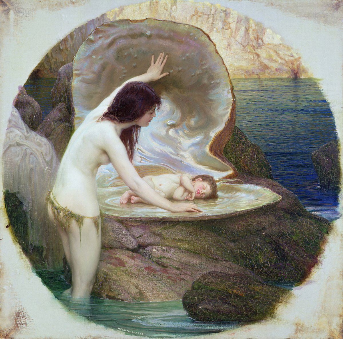 'A Water Baby', del pintor inglés Herbert James Draper (1863 – 1920).