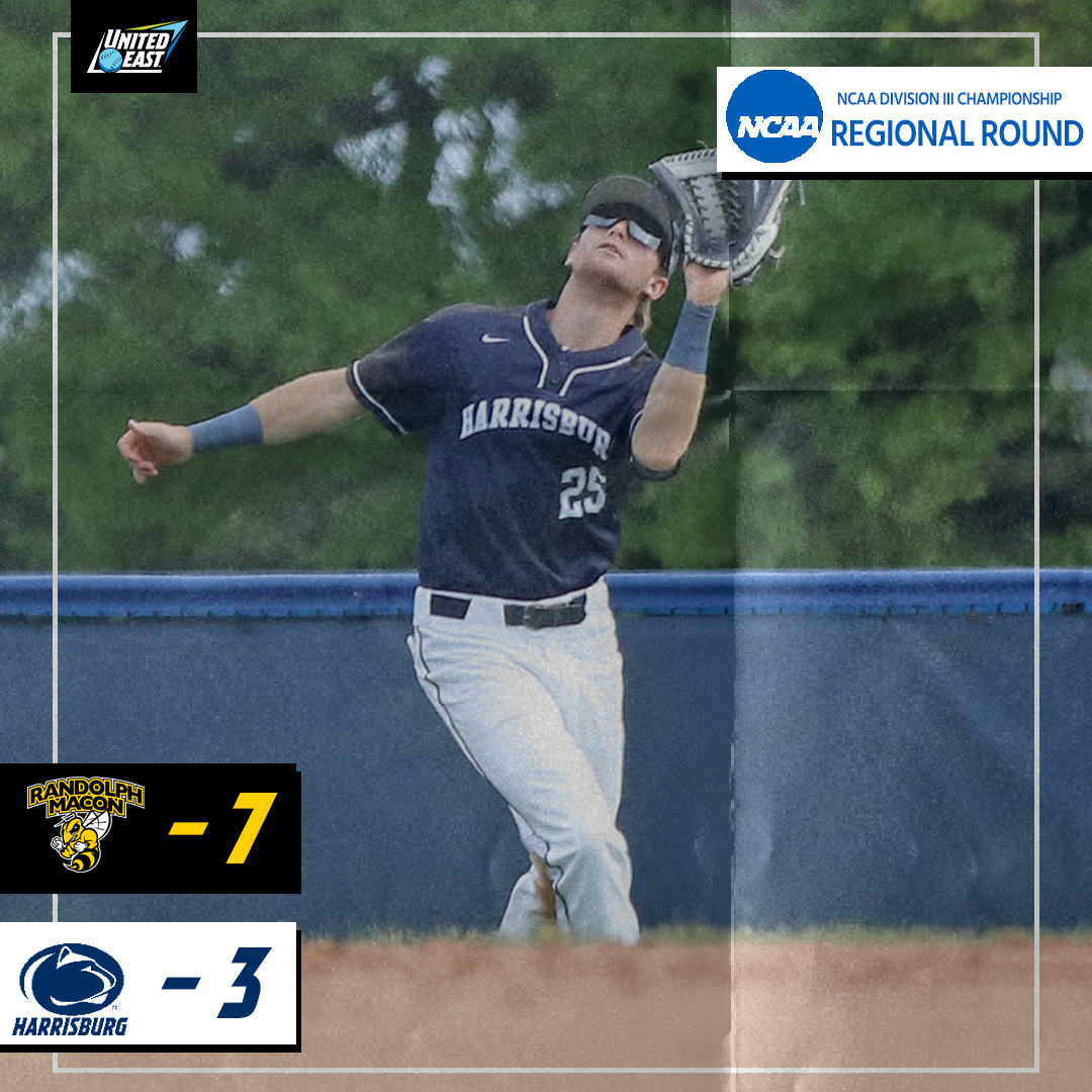 Harrisburg drops its game against Randolph-Macon, 7-3. Bechtold and Schwanger each with a pair of hits. The Lions will now battle Elizabethtown with hopes to keep their playoff run going! #RisingUnited #d3baseball