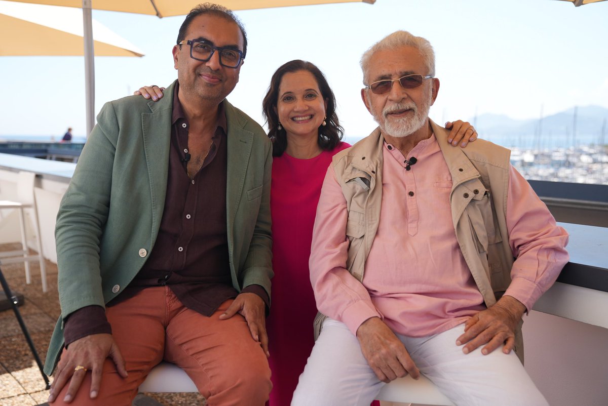 Good day at the office - with @shividungarpur and the acting legend Naseeruddin Shah at @Festival_Cannes. We celebrated Manthan which showed as part of Cannes Classics!