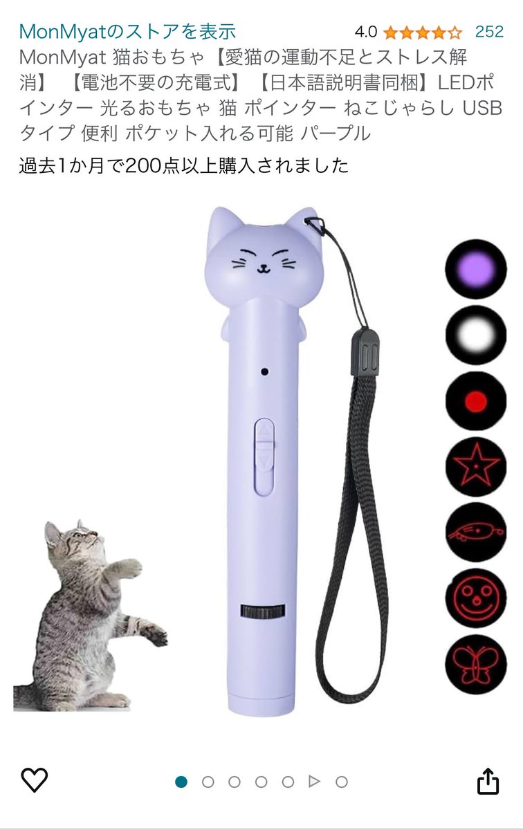 一瞬球夜に見える猫のおもちゃ