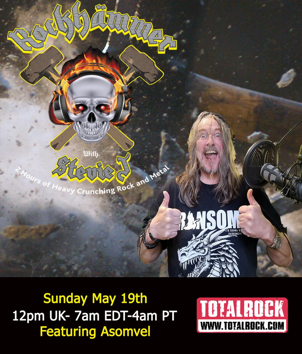 Starting soon on @TotalRockOnline we feature #Asomvel. It's all about keeping Sunday #heavymetal 😎♠♠♠ totalrock.com/popup-player/