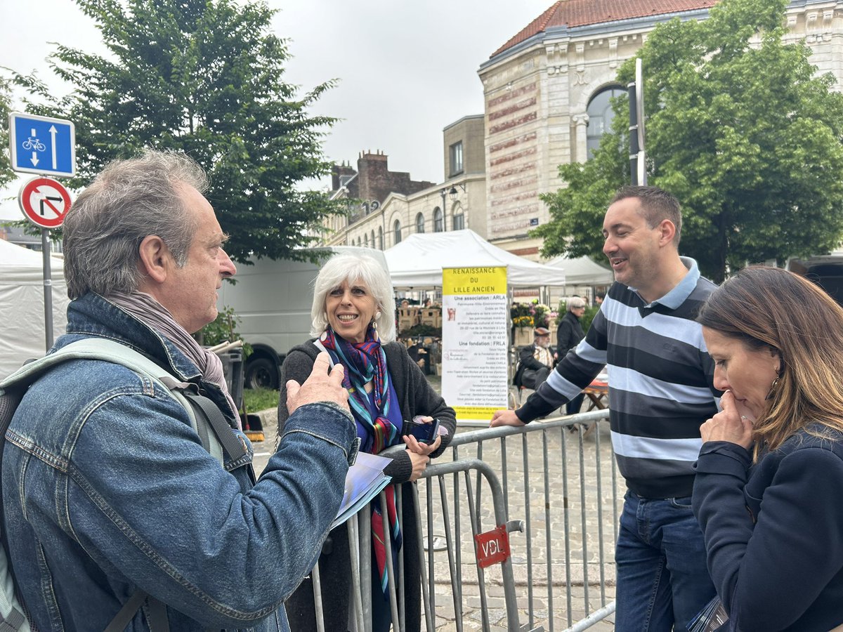 Très bon accueil à la liste Renaissance au marché du Vieux-Lille, place du Concert. Bons échanges sur notre avenir européen 🇪🇺 Le 9 juin, 1 SEUL JOUR 1 SEUL TOUR 🗳️