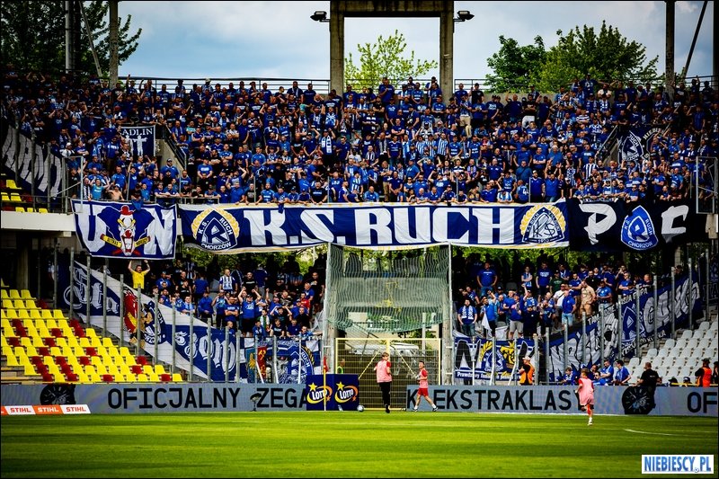 800 kibiców <a href="/RuchChorzow1920/">Ruch Chorzów</a> wsparło drużynę <a href="/Niebiescypl/">Niebiescy.pl</a> podczas wyjazdowego meczu <a href="/_Ekstraklasa_/">PKO BP Ekstraklasa</a> z <a href="/Korona_Kielce/">Korona Kielce</a>.