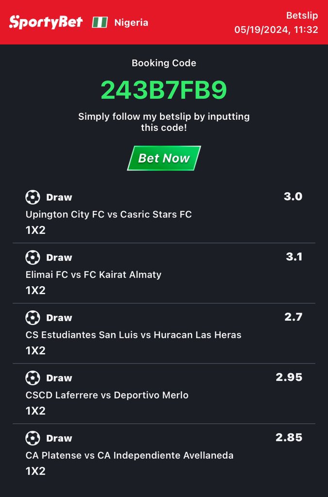 Well analyzed 5FtX on betcorrect converted to sportybet🚨

243B7FB9 -sporty🧑🏿‍💻 

Follow for conversion of codes to your preferred bookies! 

Retweet for larger audience😤🗣️