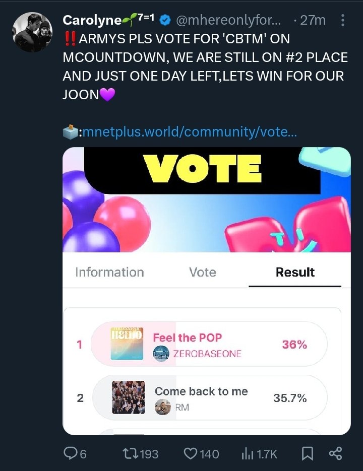 the entire tl bullying fans that youre only ARMY if you vote against taehyung for spring tma (80m for hobi) or for mnet yet here's reality w nonTaehyung competition. so where's ARMY? there's no boycott anymore. this is sad