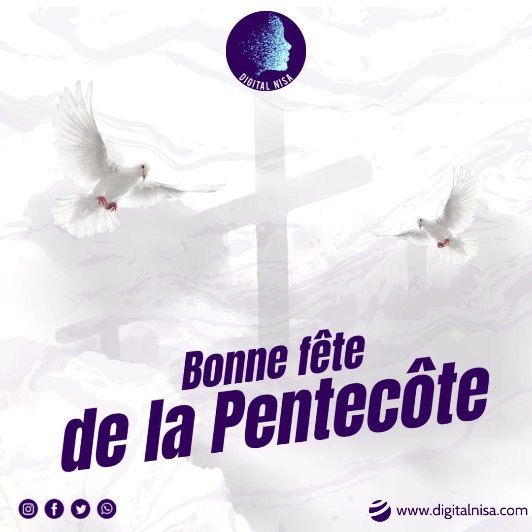 🕊️⛪️Bonne fête de la Pentecôte !

#Pentecôte #BonneFête #EspritSaint #Paix #Joie #digitalnisa #unenisa