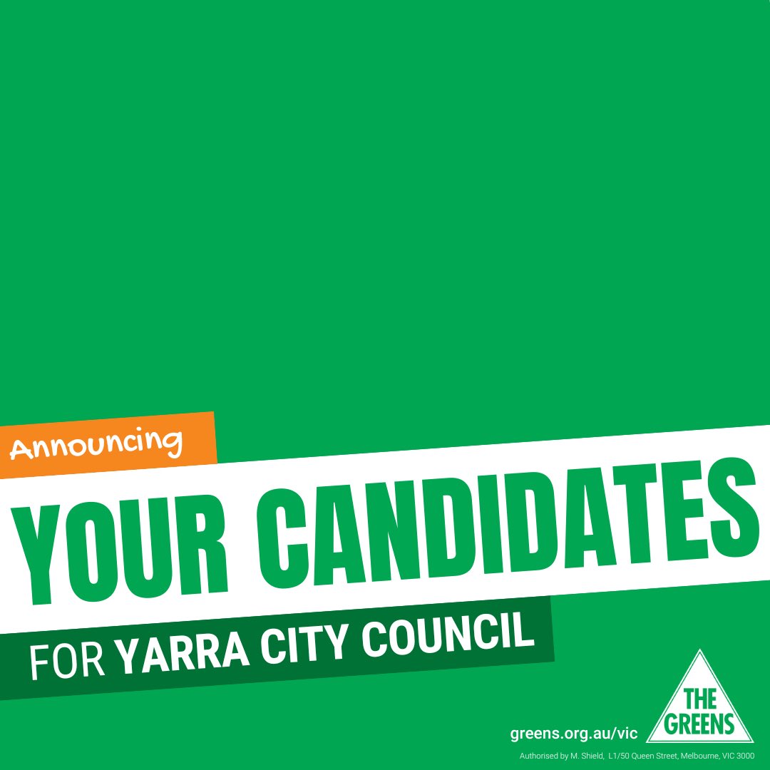 We’re excited to announce our candidates for Yarra City Council at the 2024 LGA elections! 🥳🧵 We’d love for you to be involved. Sign up to volunteer or donate to power the campaign. Links below 💚