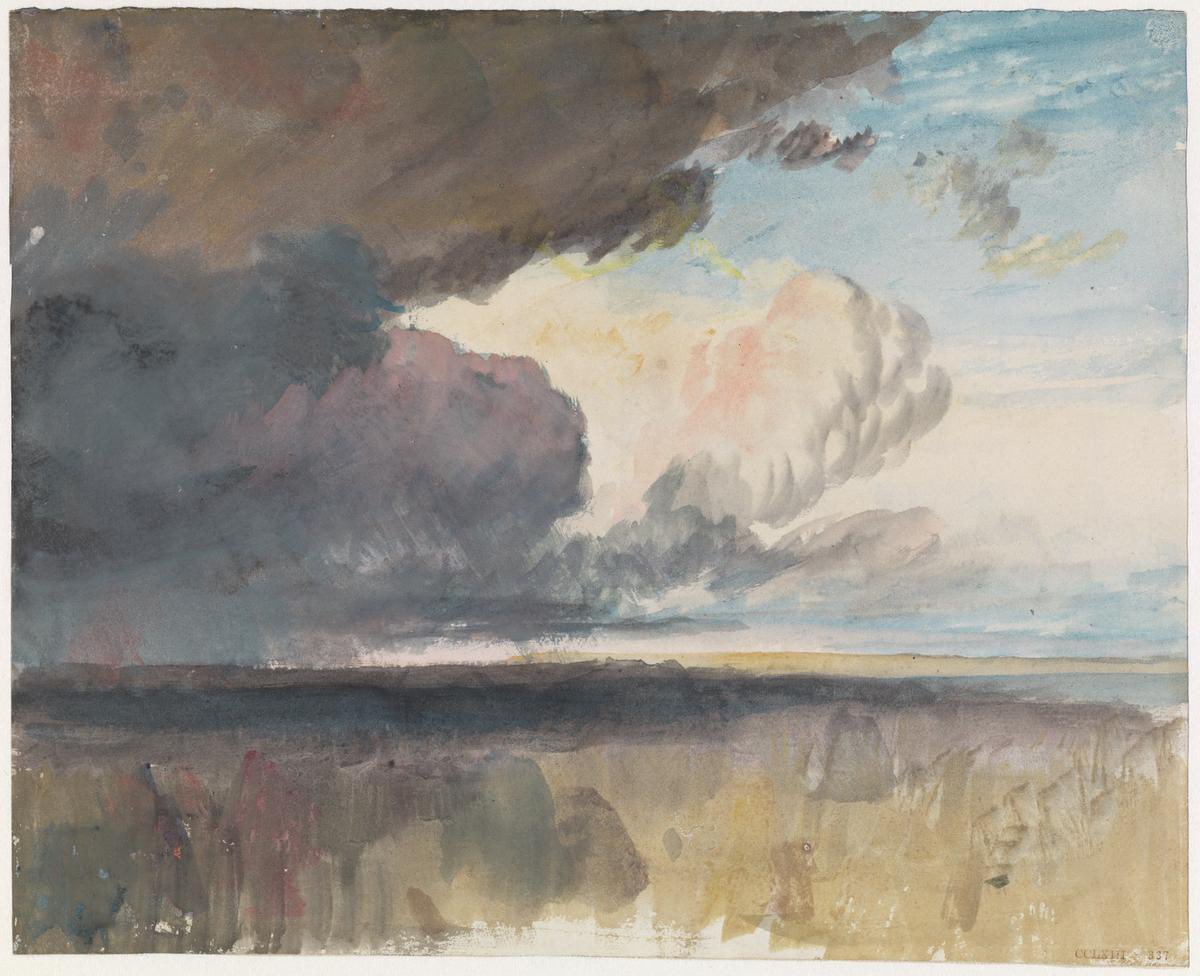 Joseph Mallord William Turner Rain Clouds Approaching over a Landscape c.1822 #Turner #SundayMood #Virtualcollection24