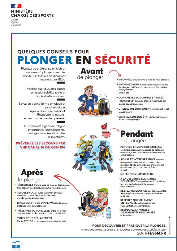 #Plongée | 3️⃣ accidents sont à déplorer ce week-end dans le #Var
 ⚠ Aucune plongée  n'est sans risque ➡ les conseils de sécurité avant, pendant et après la plongée ⤵️
➕ d'infos 👉 var.gouv.fr/Actions-de-l-E…
🆘 196 ou canal 16 de la VHF pour appeler les secours