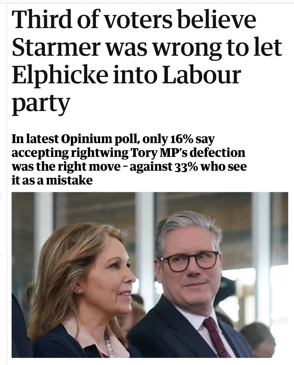 It’s no surprise Starmer doesn’t listen to our concerns about Elphicke joining Labour. He doesn’t listen to our views on renationalisation, on NHS privatisation, treatment of asylum seekers, taxing the wealthy, genocide in Gaza or any other issue. Vote for change? What change?