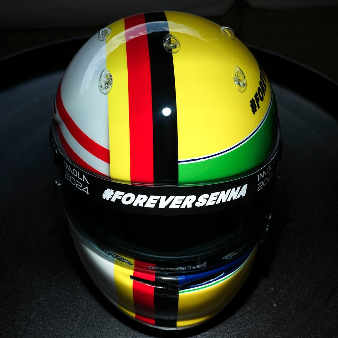 Seb's tribute helmet for the show run has dropped 🔥 📷 x @sebastianvettel on Instagram #F1 #ImolaGP