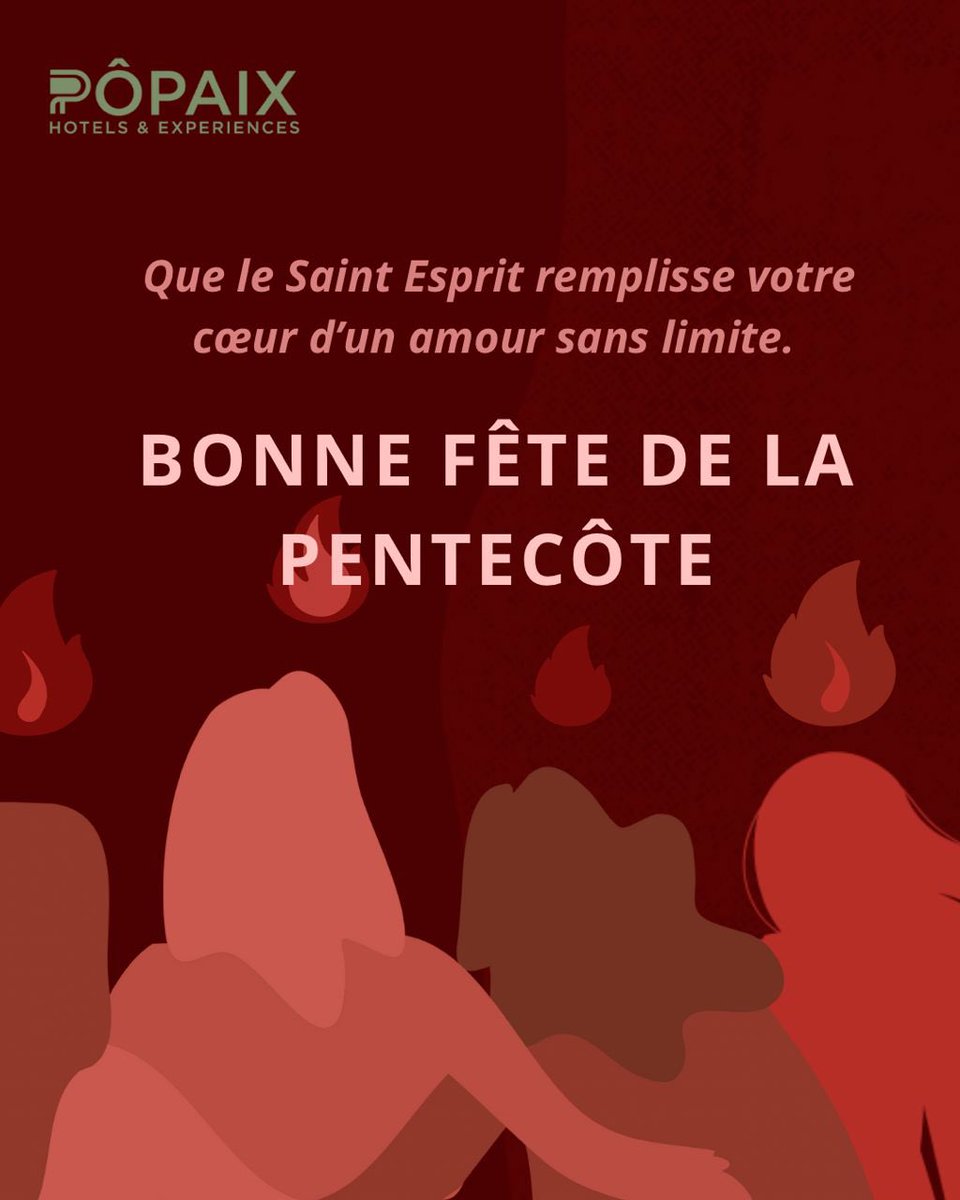 HotelPopaix's tweet photo. Laissons-nous guider par l’Esprit Saint afin d’être digne des promesses de Dieu. 
Bonne fête de la Pentecôte à tous! https://t.co/MSedvcsjbX