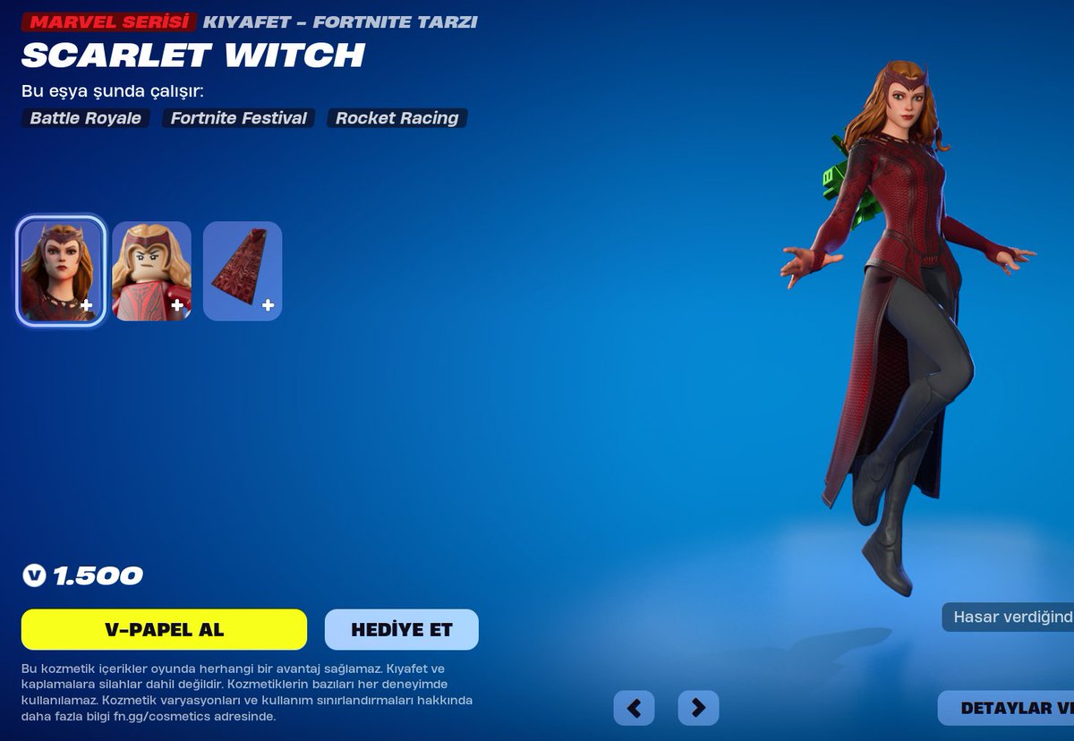 fortnite'a scarlet witch gelmiş verelim bakalım 600 liramızı
