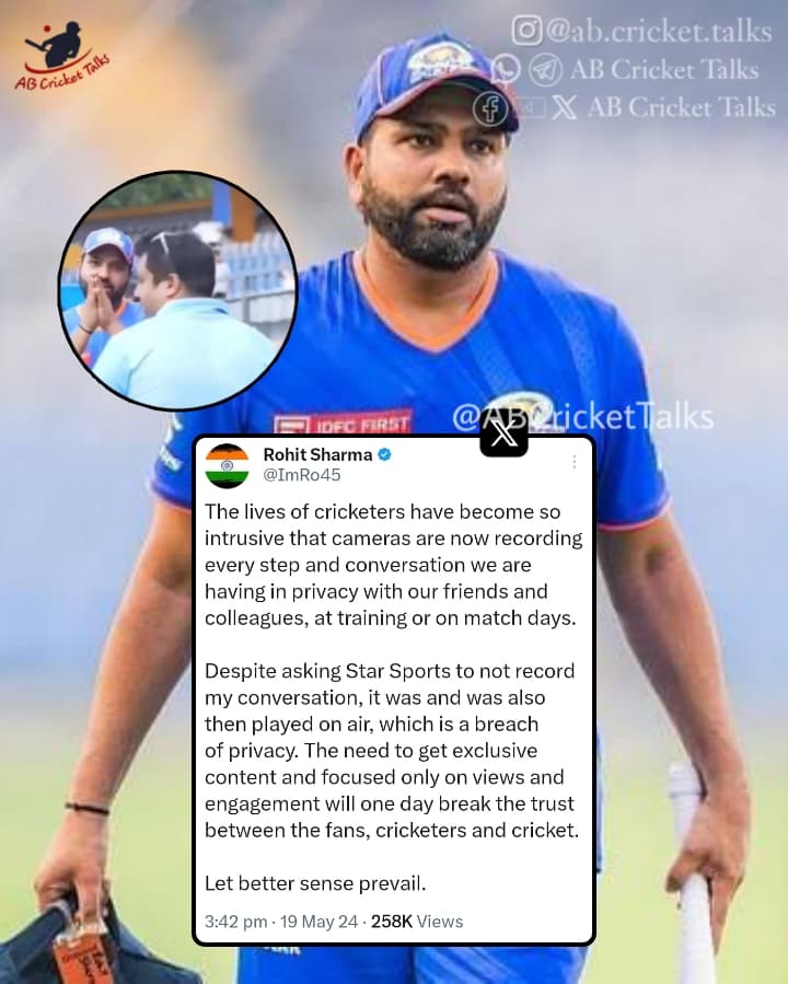 Rohit Sharma criticize Star Sports for leaking his video on AIR even after requesting not to record it

#ABCricketTalks #CricketTalksWithArpit 

#Bengaluru #RCBvsCSK #Cricket #RohitSharma #Rohit #Hitman