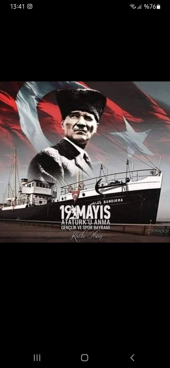 19 Mayıs Atatürk’ü anma, Gençlik ve Spor Bayramı’mız kutlu olsun. 

Ne Mutlu Türk’üm Diyene. 🇹🇷🇹🇷🇹🇷
#19mayıs #gençlik #MustafaKemalAtatürk