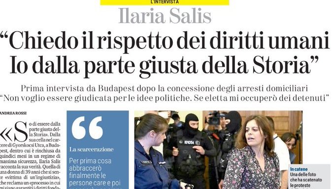 Perché #IlariaSalis continua a ripetere di essere 'dalla parte giusta della Storia' anziché dire semplicemente che è estranea ai fatti e che le dispiace per le persone prese a martellate dai suoi compagni di partito?