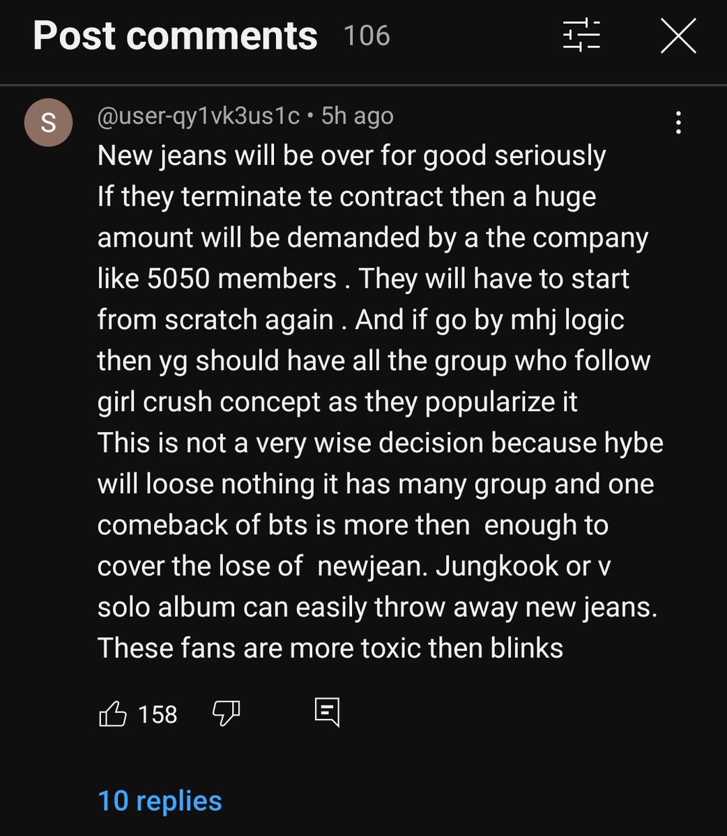You know that you fvcked up when YouTube k-pop stans start making sense. The fact 'hybe won't lose anything, one comeback of BTS is enough' is so true!