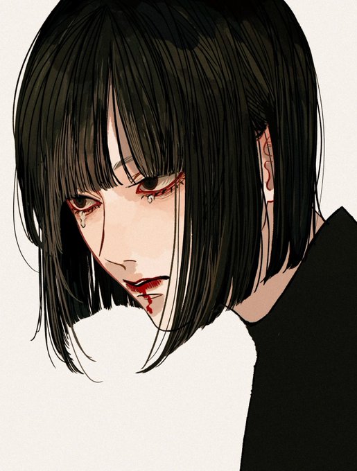 「blood on face white background」 illustration images(Latest)