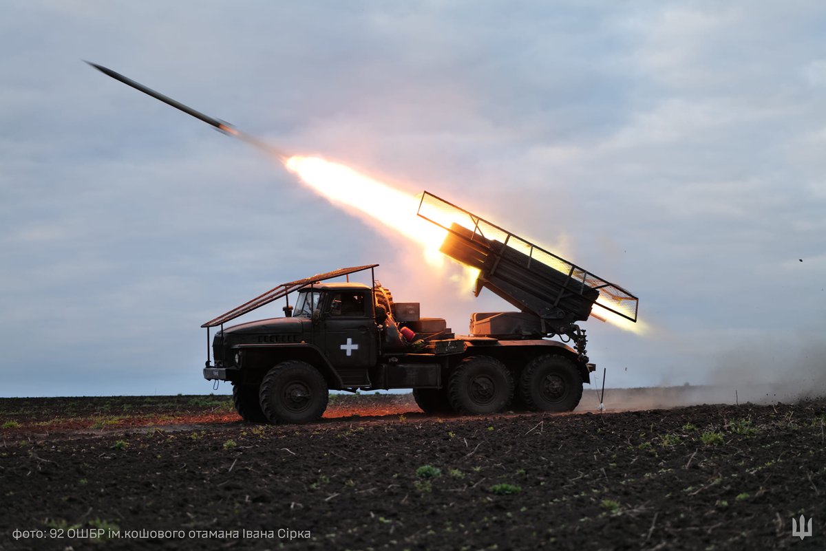 Every shot approaches Ukraine's victory! BM-21 Grad MLRS in service with the 92nd Assault Brigade.
