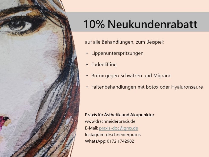 hat eine neue Praxis für Ästhetik mit toller Rabattaktion und begrüßt Dr. med. Veronika Schneider in Bieringen.

Mehr Infos unter: drschneiderpraxis.de

#arztpraxis #ästhetik #bieringen #deinrottenburg
