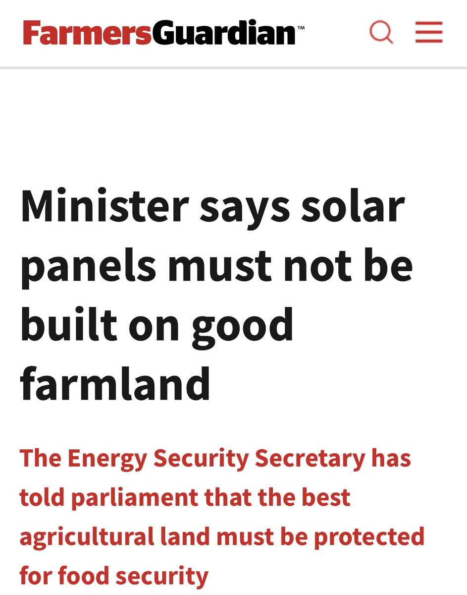 Solar panels should not be put on prime farmland. Put them on rooftops or brownfield land only.