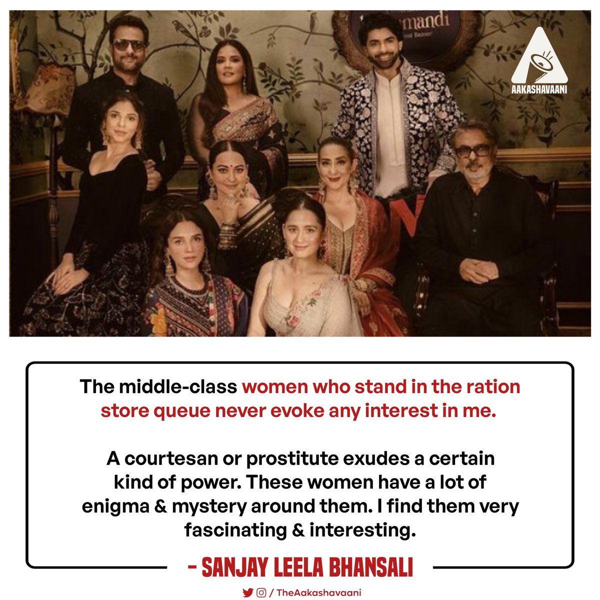 Imagine the outburst from a section of people had #SandeepVanga made a similar statement. #SanjayLeelaBhansali made this statement, and a section of people has no issues with it.