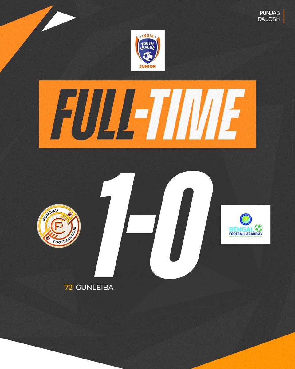 FULL-TIME

Our U15 Boys make it three out of three and qualifies for the Quarter-Finals of the #AIFFJuniorLeague as the group leader 💪🦁

#PFC #PunjabDaJosh