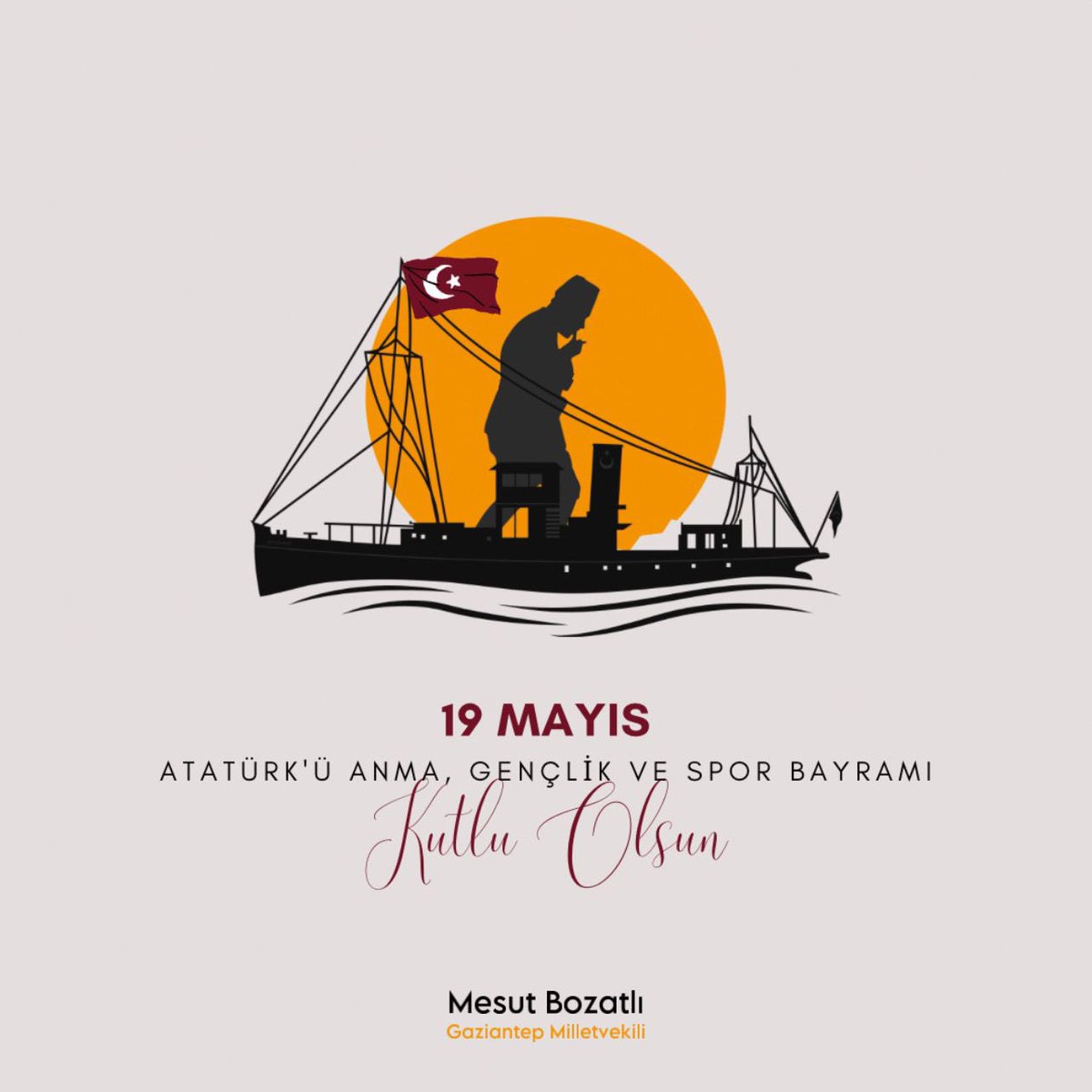 #19Mayıs Atatürk'ü Anma, Gençlik ve Spor Bayramı Kutlu olsun. Başta Cumhuriyetimizin banisi Gazi Mustafa Kemal Atatürk olmak üzere, bize bu toprakları vatan kılan tüm kahramanlarımızı rahmetle, minnetle ve şükranla yad ediyorum. Tarihimizden aldığımız güçle, 19 Mayıs ruhunu