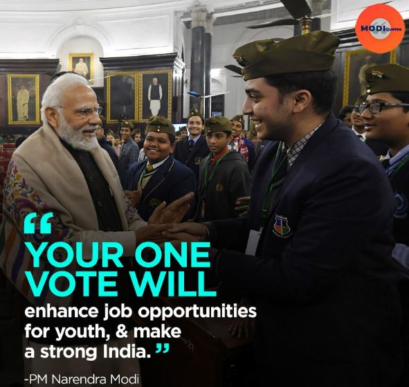“YOUR ONE VOTE WILL”
enhance job opportunities for youth,&make a strong India.'
#YouthForNation
#kyrgysztan 
#BJPIT
#Argentina 
#CCTV 
#Held 
#Indian 
#Bharat 
#ViksitBharat2024