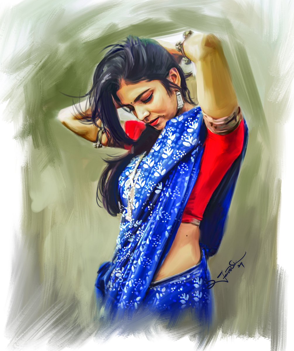 Actress Malavika Mohanan Painting 2024 #MalavikaMohanan #Malavika_Mohanan @MalavikaM_