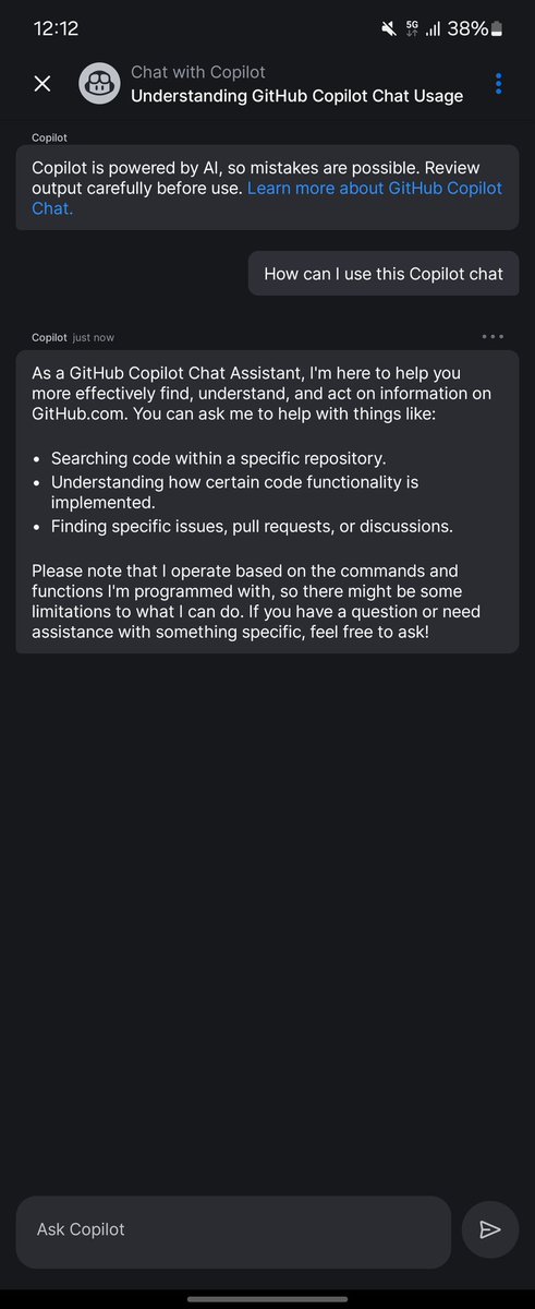 Cool! GitHub Copilot is now available in the mobile App <a href="/github/">GitHub</a>