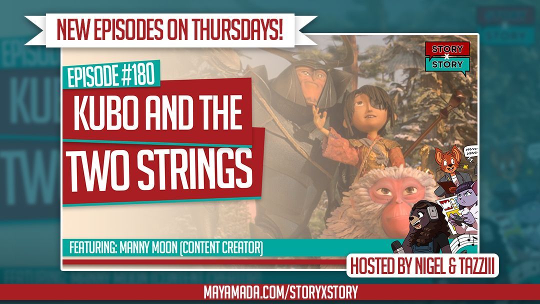 Next up on the Story x Story #podcast...Nigel & @Tazziii are doing a deep dive into another stop-motion feature, Kubo and the Two Strings, with Content Creator @Moonkiller17 🎙️✨ Let us know what you think about the animation, listen & subscribe at podcasters.spotify.com/pod/show/mayam…
